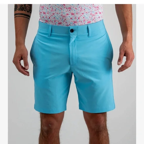 Pins & Aces 7.5in Men’s Performance Golf Shorts in Sky Blue : 34 - Picture 1 of 4